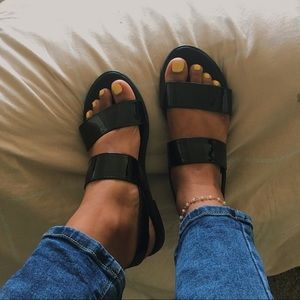 Forever 21 faux leather 2 strap sandals